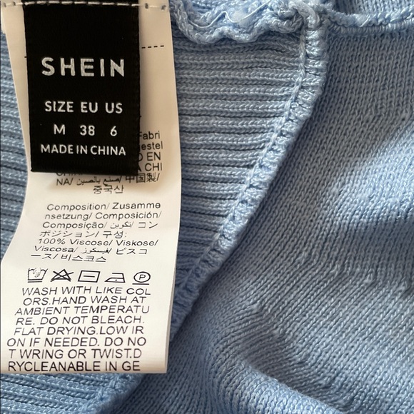 Size M.    Light Blue Ruffled Mini Dress - Picture 8 of 8